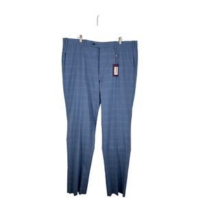 Aristo 18 Blue Plaid Fla Stirlintg Pants Slacks Slate Blue Men 42 As Is READ